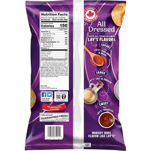 Sachet de croustilles Lays, Saveur Assaisonnées, 220 g