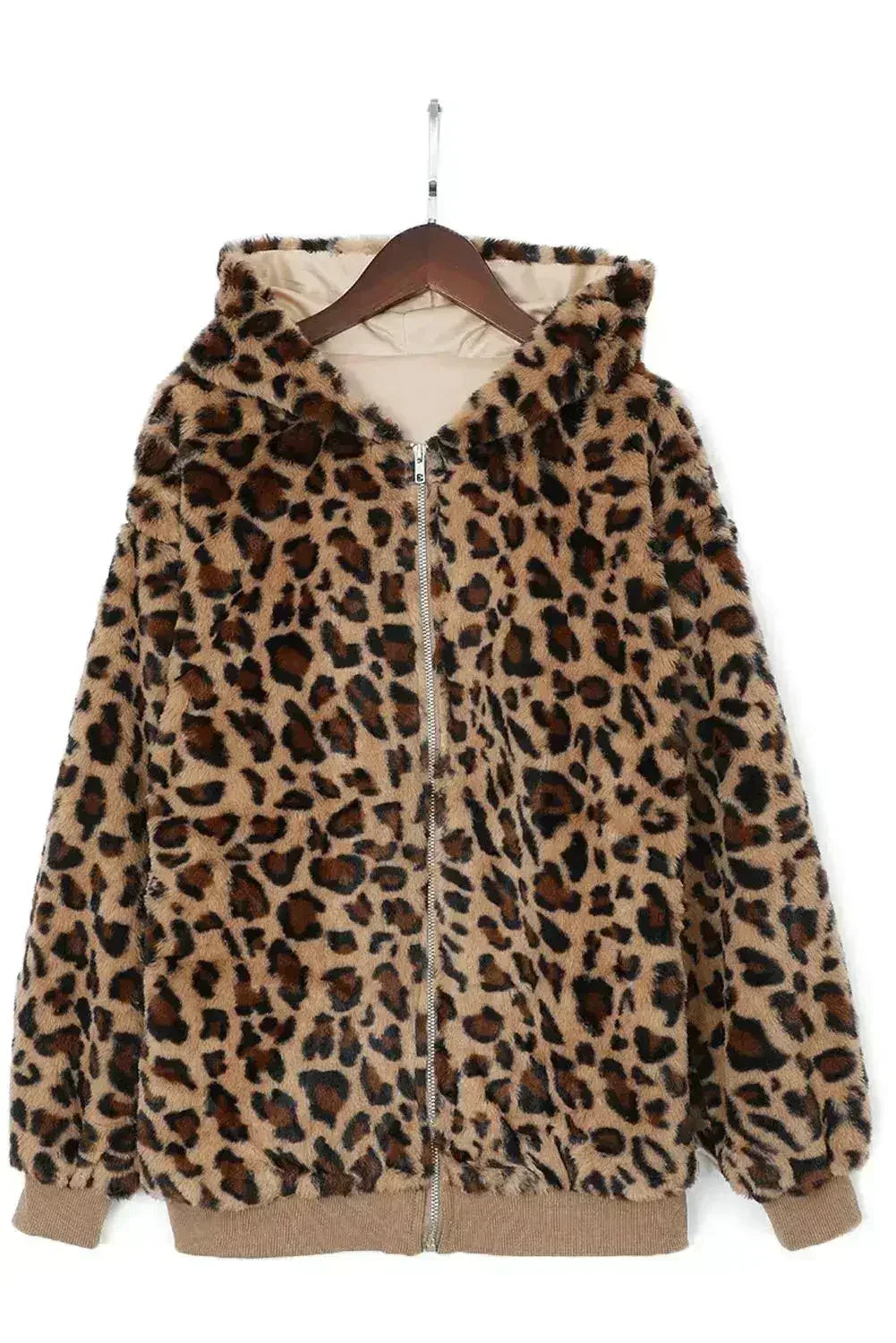 Veste léopard douillette en peluche
