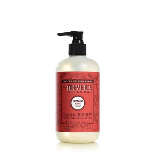 Mrs. Meyers Clean Day Savon Liquide pour les Mains, Parfum Feuille de Tomate, Bouteille de 370 ml