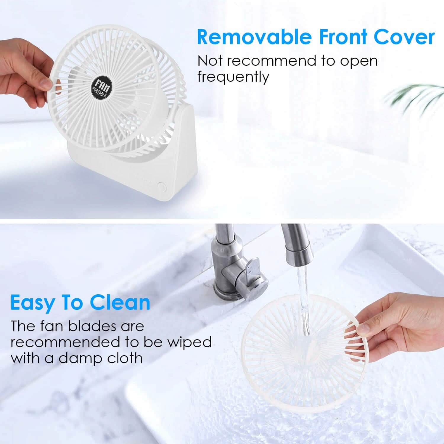 Ventilateur de bureau 6,5" alimenté par USB, 3 vitesses