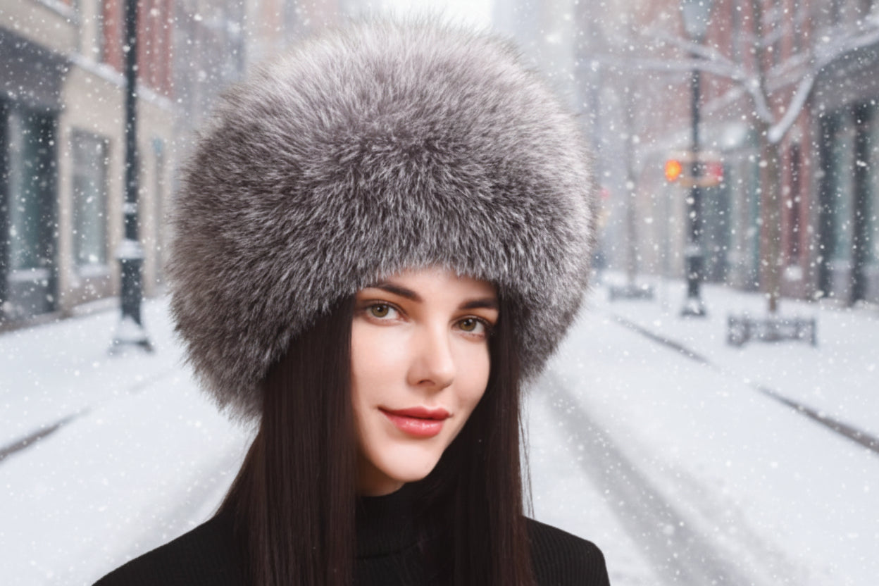 🧢 Casquette d'hiver pour femme en cuir véritable avec protection auditive style ethnique