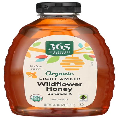 Miel de fleurs sauvages ambré clair biologique, 907 g, Whole Foods Market
