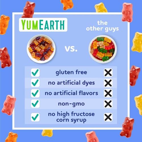 Yumearth Oursons Gélifiés Biologiques - Paquets de Collations Gélifiées aux Fruits, Sans Gluten pour Enfants - Sans Allergènes, Sans OGM, Sans Arômes ni Colorants Artificiels - Saveurs Assorties, 0,7 oz - 15 Unités (Paquet O