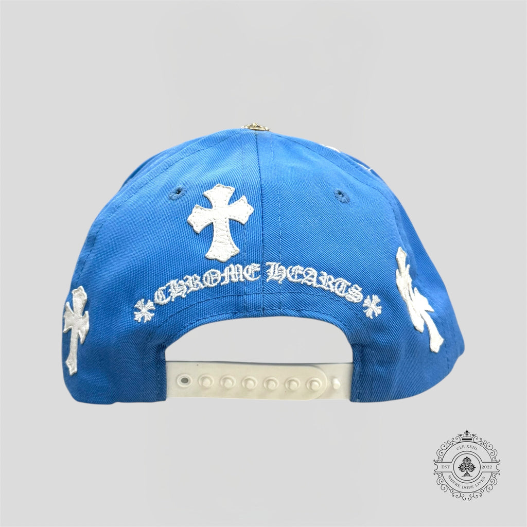 Casquette Chrome Hearts Cross Patch bleu Carolina