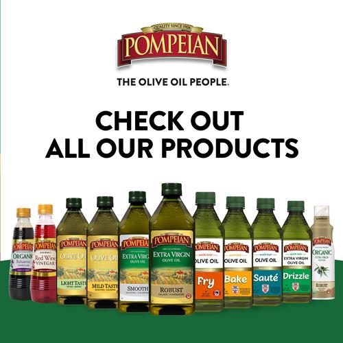 Pompeian Made Easy Huile d'olive extra vierge à verser, exhausteur de goût, parfaite pour rehausser la saveur des salades et des légumes, certifiée par l'American Heart Association, non allergène, sans OGM, 16 fl oz