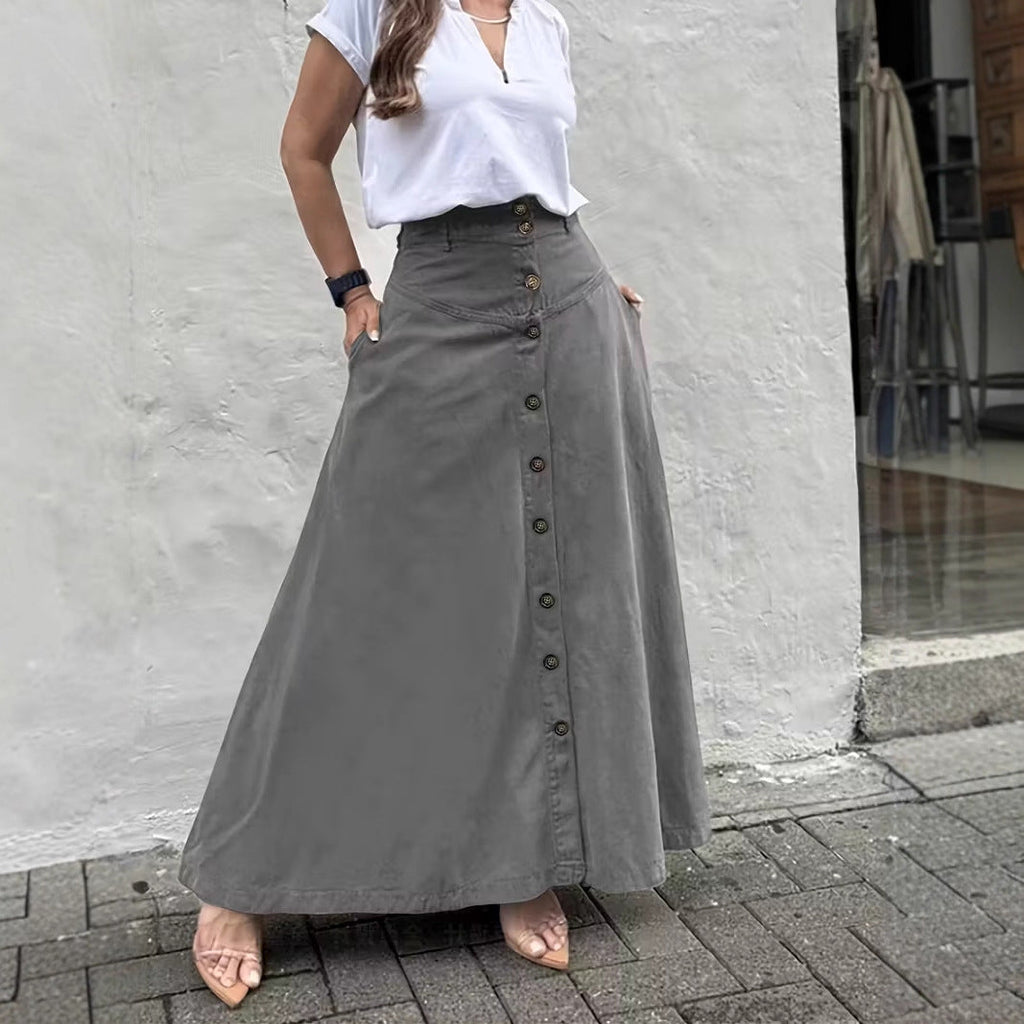 Jupe trapèze élégante taille haute pour femme