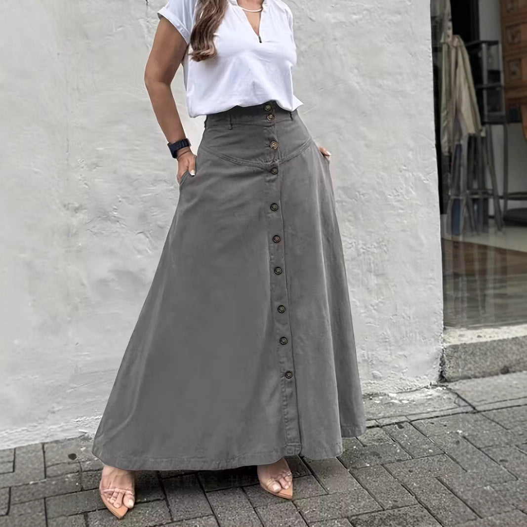 Jupe trapèze élégante taille haute pour femme