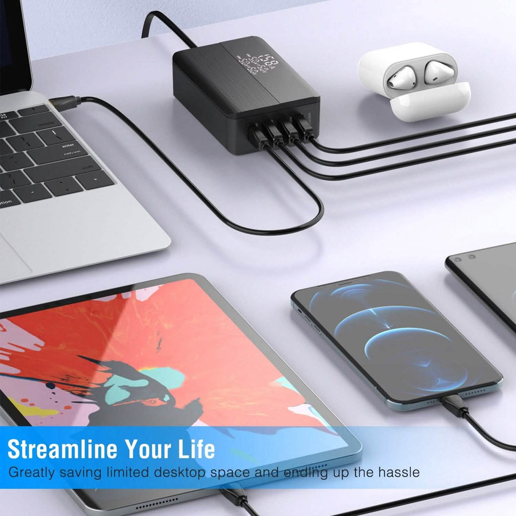 Chargeur mural rapide 65W à 4 ports USB