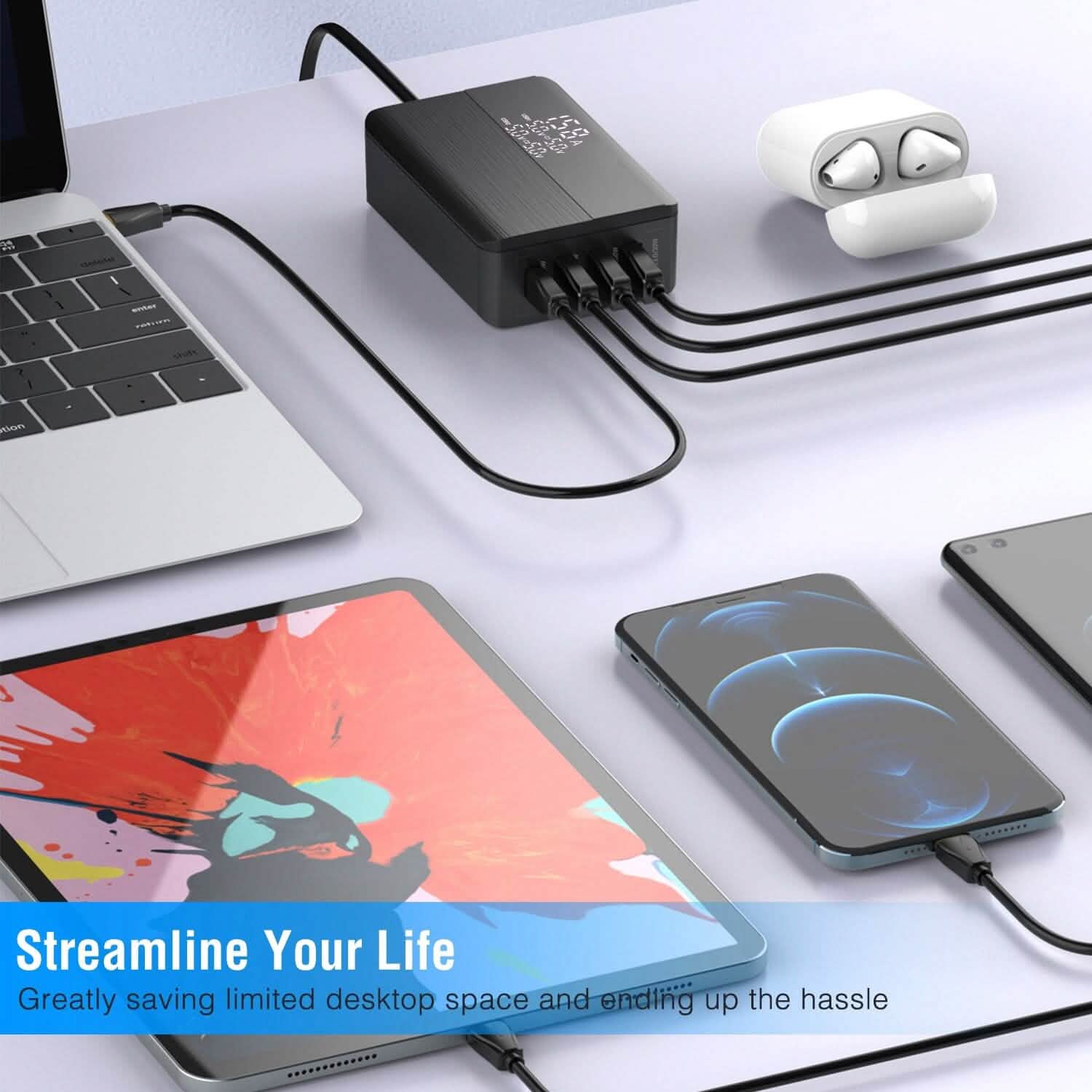 Chargeur mural rapide 65W à 4 ports USB