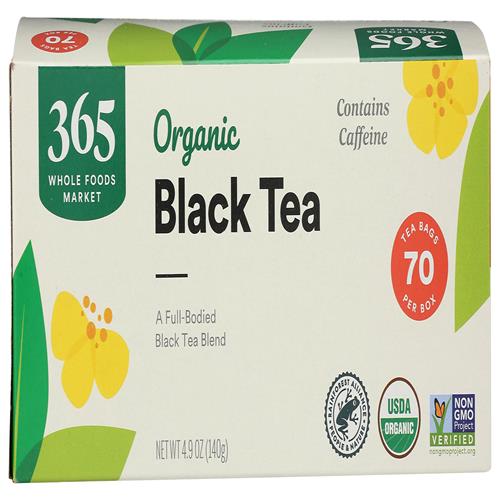 Thé noir biologique Whole Foods Market, sachets de thé à usage individuel, 70 unités