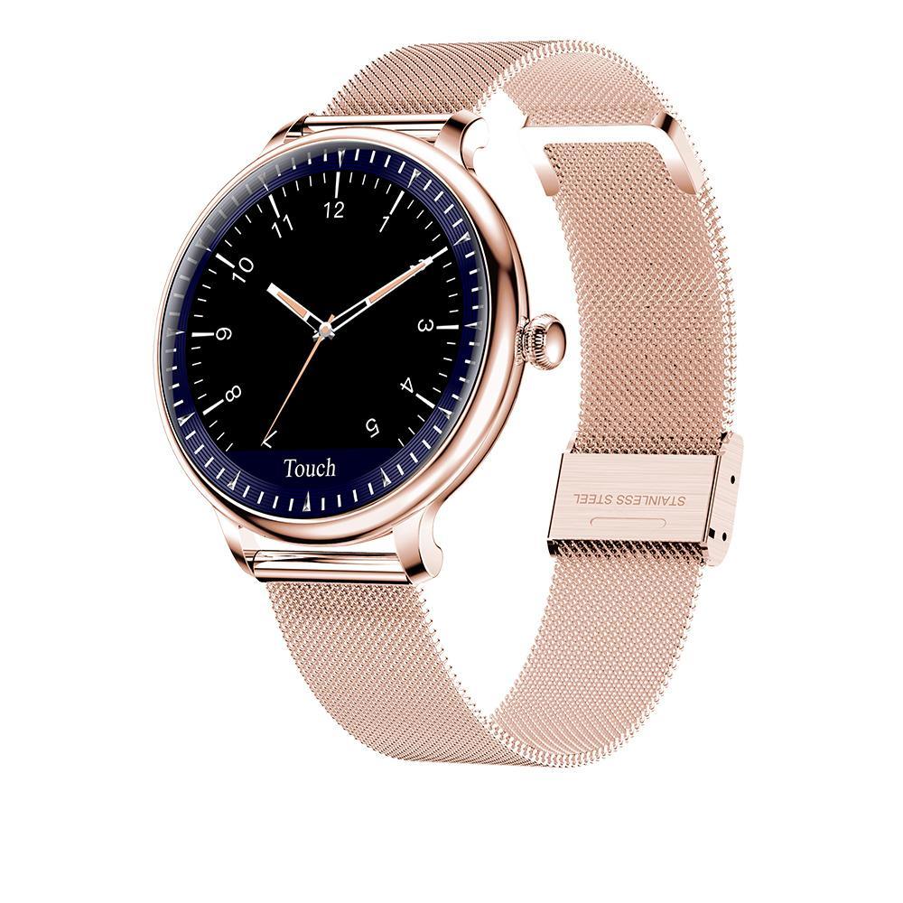 Montre connectée de luxe moderne et élégante pour femmes avec écran rond, compatible avec les systèmes Android et iOS, avec moniteur de fréquence cardiaque, pour filles, femmes et dames