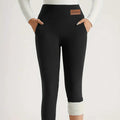 Collant chaud doublé en molleton taille haute pour femme