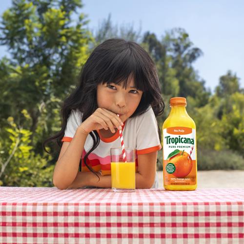 Jus d'orange Tropicana Pure Premium 100% Original, sans pulpe, sans sucre ajouté, bouteille de 1,36 litre