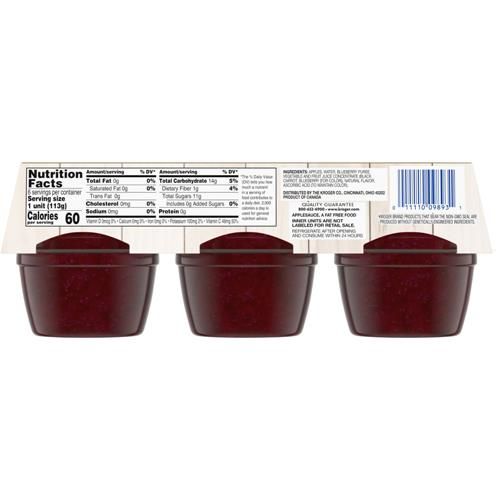 Compote de pommes et bleuets Kroger, 6 unités / 4 oz