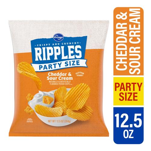Croustilles ondulées au cheddar et à la crème sure format familial 354 g Kroger
