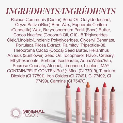 Mineral Fusion Nouveau Teint Lèvres Hydratant Transparent, Couleur à Modularité, Baume Hydratant pour les Lèvres à l'Huile de Jojoba, au Beurre de Karité et Plus Encore, Hydrate et Nourrit, Sans Colorants Fd&C et Hypoallergénique, Courageux, Rouge Cerise