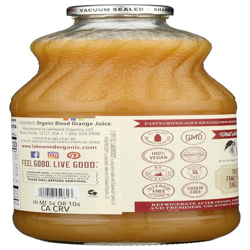 Lakewood, Jus d'orange sanguine pur biologique, 946 ml