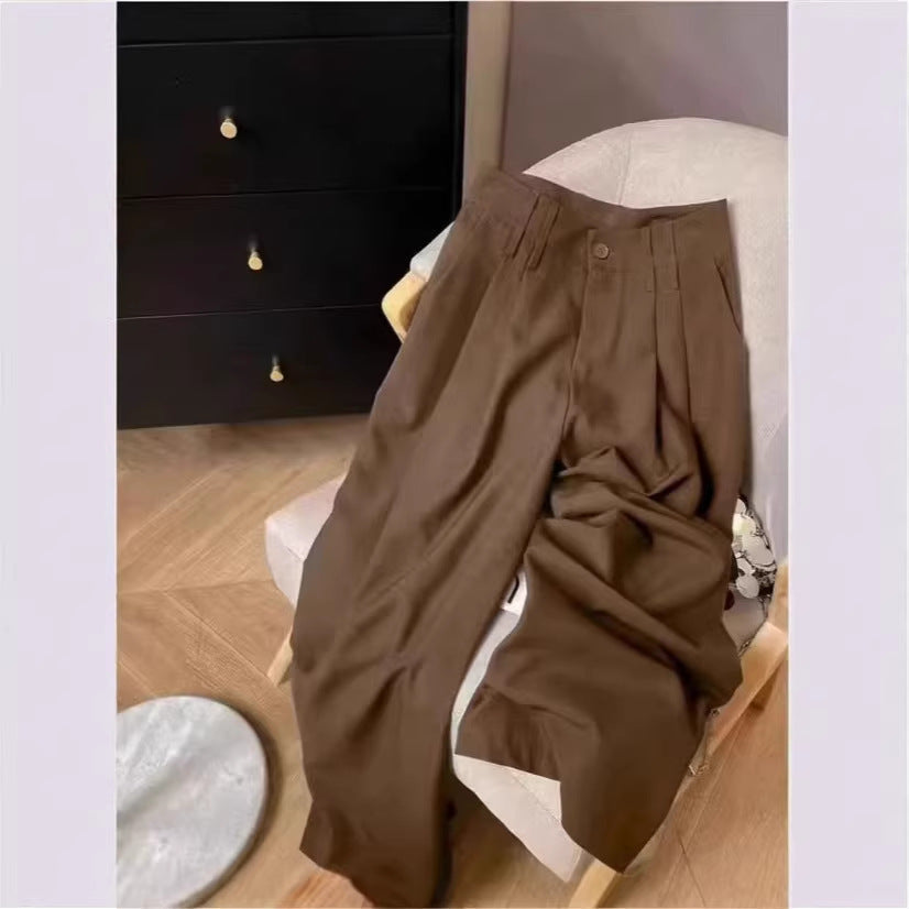 Pantalon ample fluide et droit longueur sol pour femme
