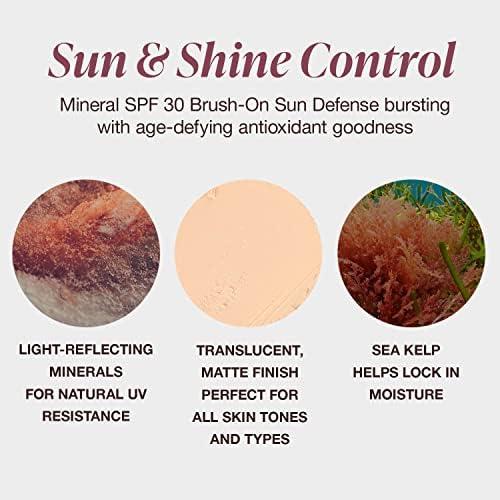 Écran solaire en poudre à brosse Mineral Fusion pour le visage, FPS 30, écran solaire minéral invisible, protection UVA UVB, non toxique et hypoallergénique, 4 g