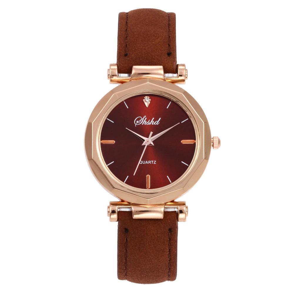 Montre Femme Strass Mode Exquis Montre Femme Cuir Décontracté Luxe Analogique Quartz Cristal Montre-bracelet Bracelet Montre Pour Femmes et Filles