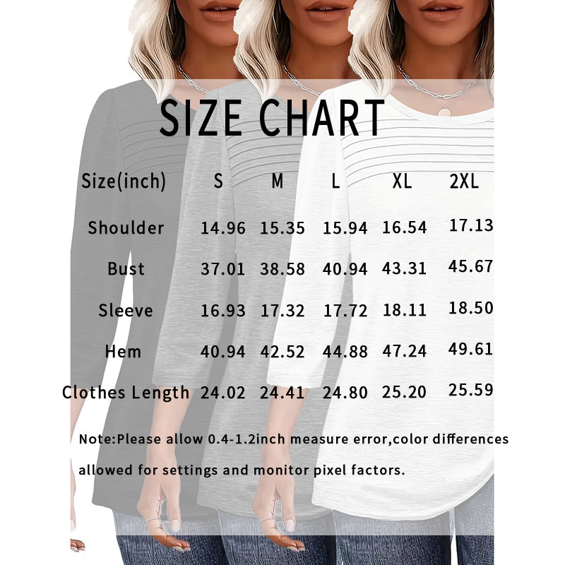 Ensemble de 3 tuniques pour femme à manches trois-quarts