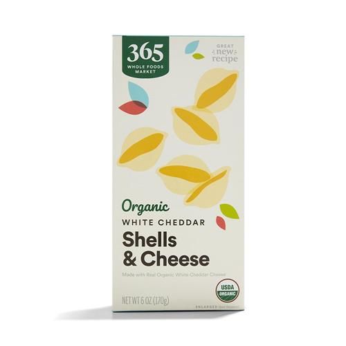 Whole Foods Market, Macaroni et Fromage Blanc Cheddar Coquilles Biologique, 170 Grammes