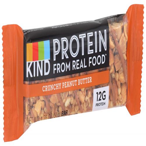 Barre protéinée Kind, Beurre de cacahuète croquant, Sans gluten, 12 g de protéines, Échantillon de barre de 50 g