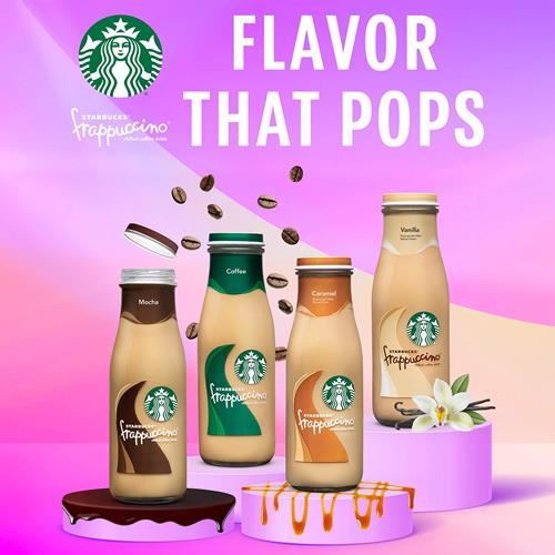 Starbucks Frappuccino, Boisson au café glacé vanille, Bouteilles de 280 ml (Lot de 4)