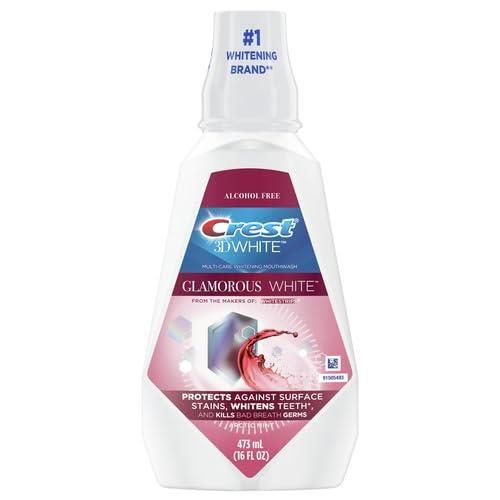 Crest 3D White Blancheur Éclatante Bain de Bouche Multi-Soins Sans Alcool, Menthe Fraîche, 473 ml (16 fl oz), 0,48 kg