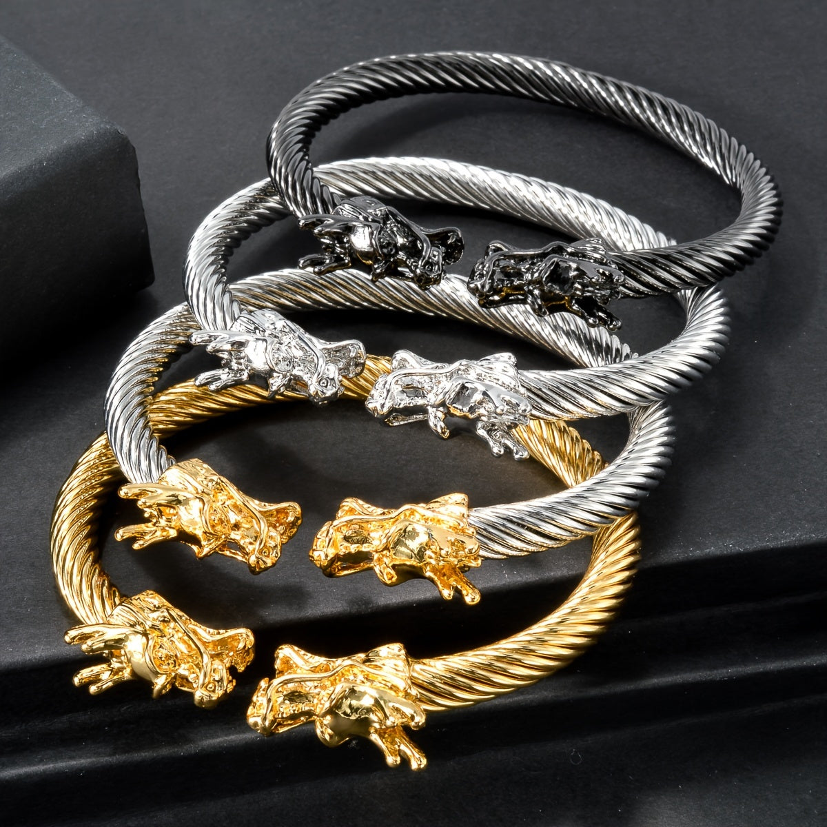 Bracelet en cuivre Double Dragon – Style Rock & Hip-Hop, Unisexe