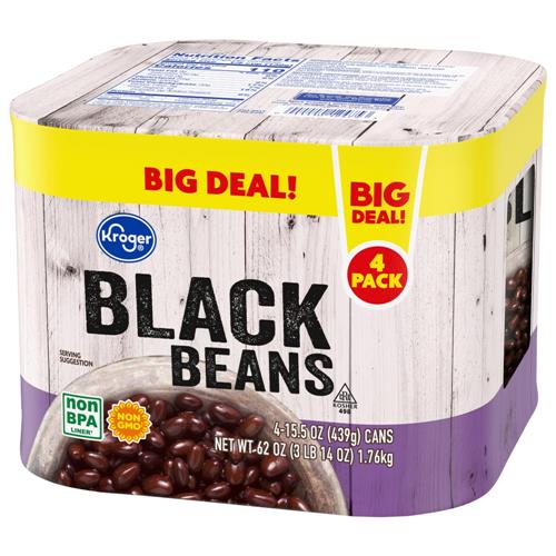 Haricots noirs Kroger 4 paquets / 439 g