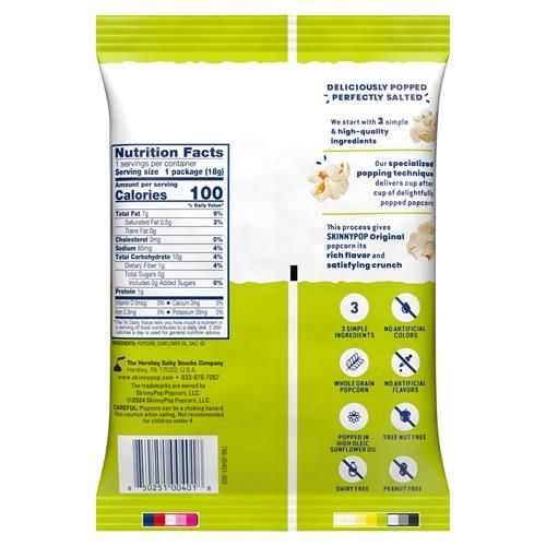 Popcorn Skinnypop, Original, Sans Gluten, Sans OGM, Snacks Sains, Sachets Individuels de 18,4 g (Lot de 6)