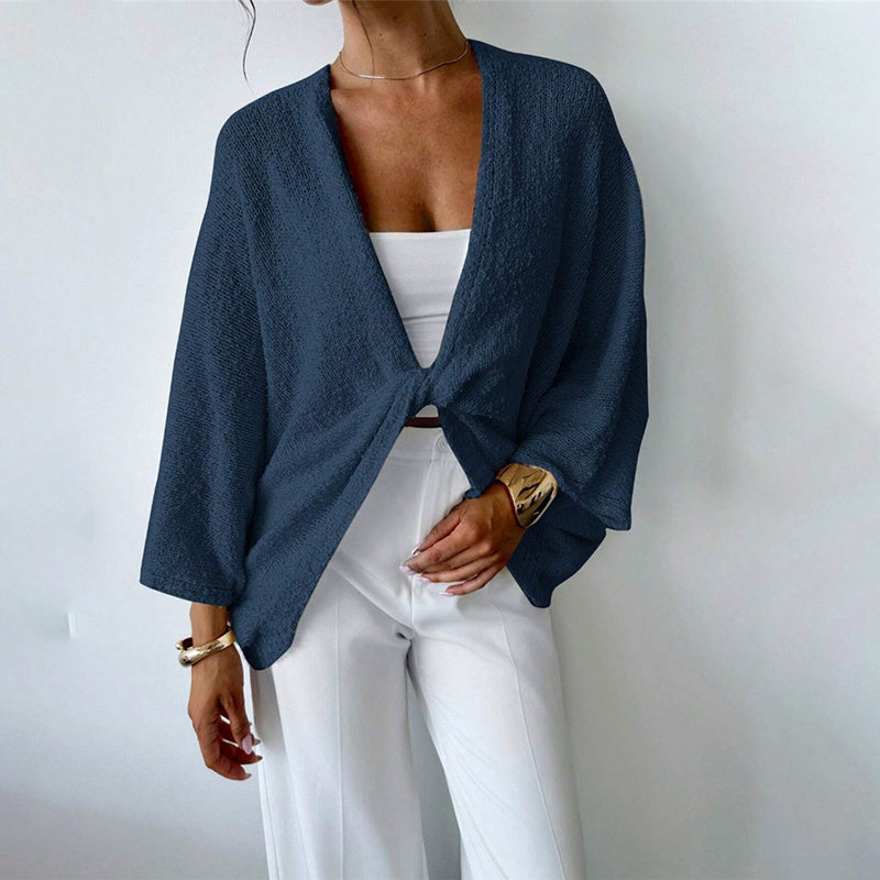 Pull en tricot croisé pour femme