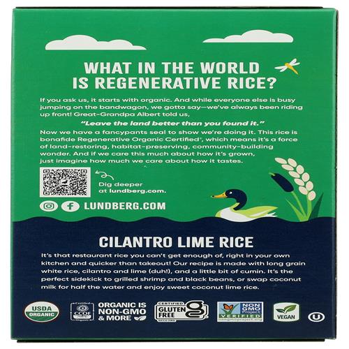 Lundberg Family Farms, Riz pilaf blanc, coriandre et citron vert bio, 156 g