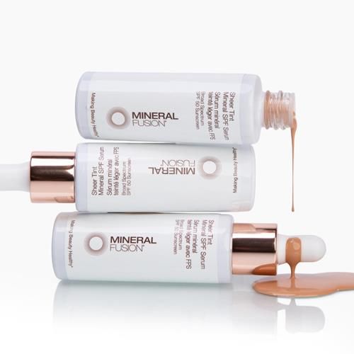 Sérum Visage Minéral Fusion, Sérum Teinté Minéral Transparent FPS, 30 ml, Clair, Crème Solaire Minérale Teintée à Large Spectre FPS 50, Couvrance Transparente, Fini Léger et Rosé Pour une Peau Éclatante et Protégée - Pa