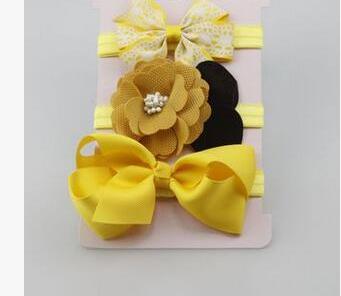 Bandeau Élastique Bébé Fait Main Rétro Vintage Nœud Papillon Fleur Accessoire Cheveux Nourrisson Tout-Petit Pour Bébé