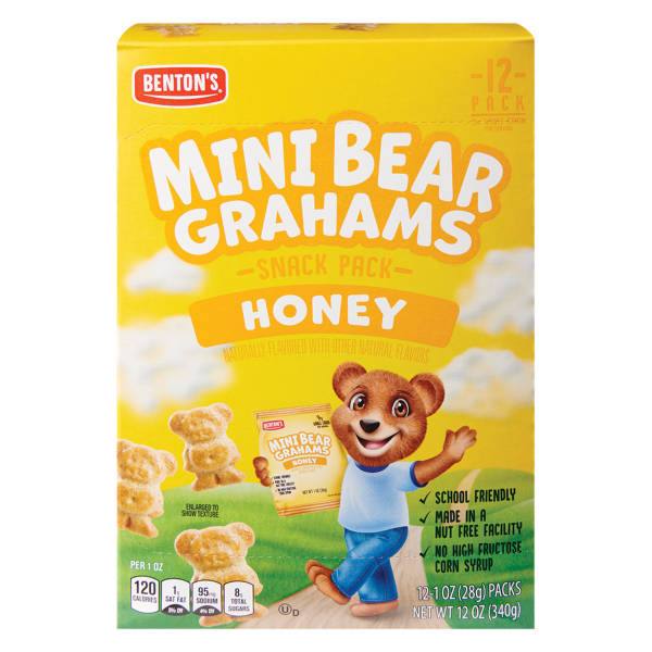 Biscuits Graham au miel Benton's Mini Ours, paquets collation, 12 oz