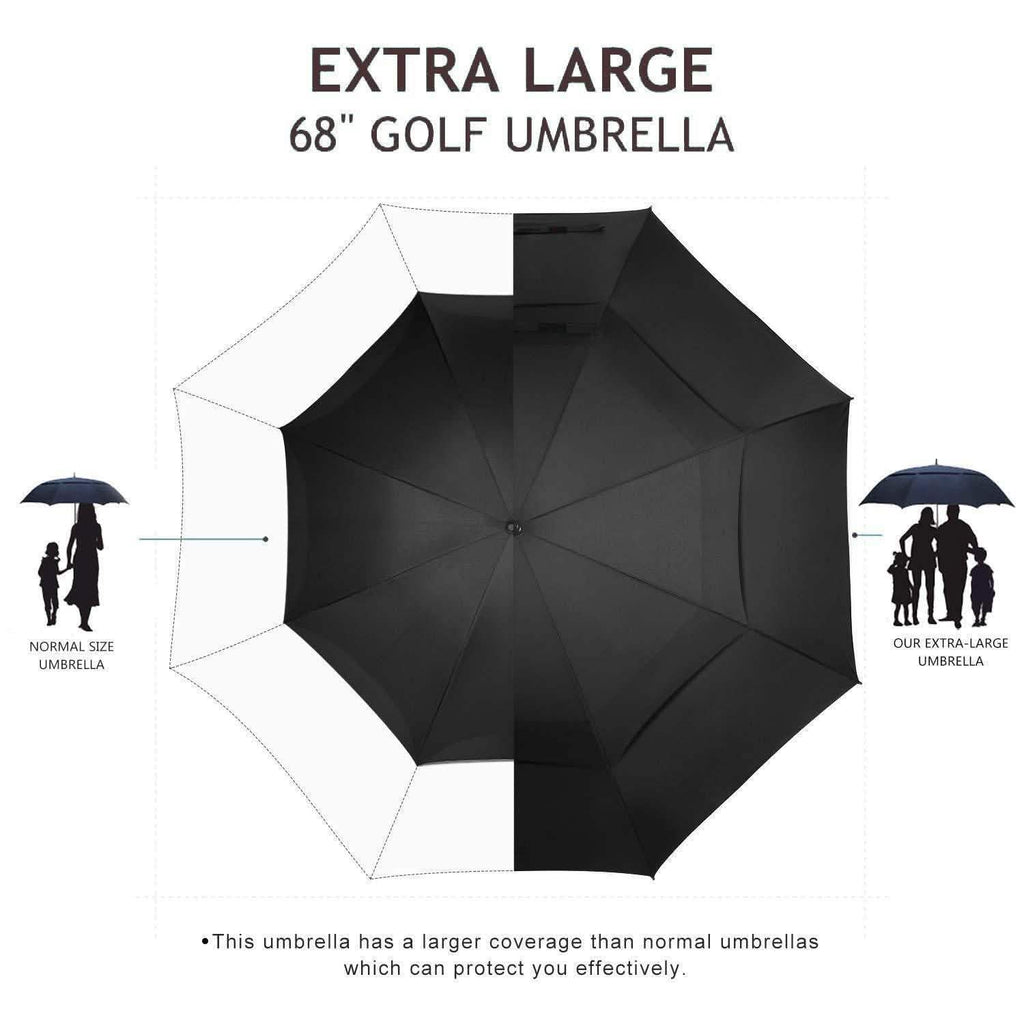 Parapluie de golf à ouverture automatique de 173 cm - Noir
