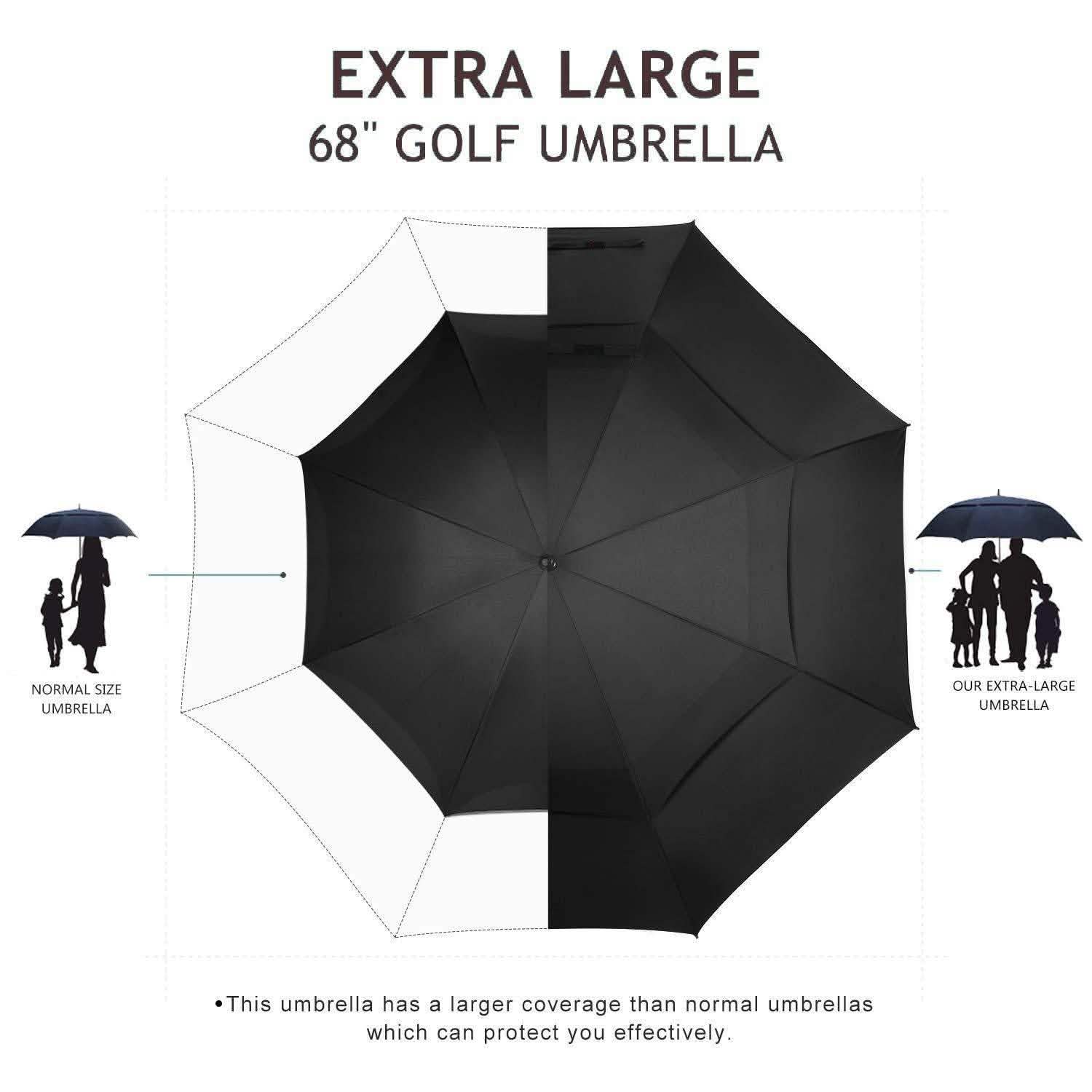 Parapluie de golf à ouverture automatique de 173 cm - Noir