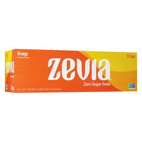 Zevia Zero Sugar Soda, Orange, canettes de 355 ml (paquet de 12)