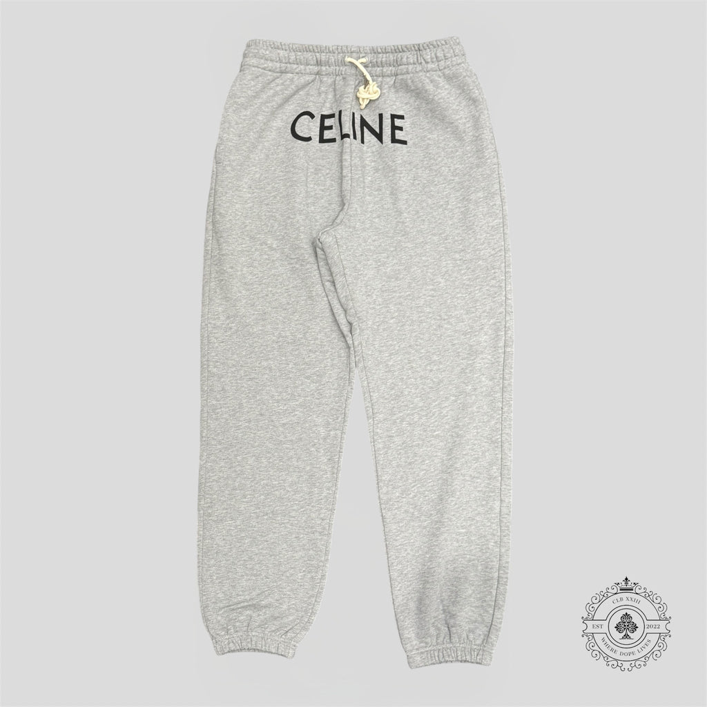 Jogging molletonné Celine avec logo, gris