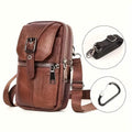 Sac banane portefeuille en cuir véritable pour homme