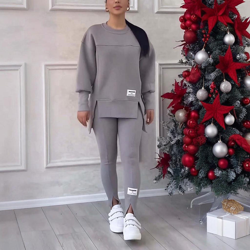 Ensemble 2 pièces uni pour femme