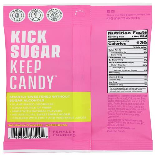 Bonbons Gélifiés Pastèque Acidulée Smart Sweets, 50g