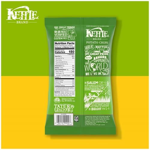 Croustilles de pommes de terre bouilloire saveur Jalapeño de marque Kettle, sans gluten, sans OGM, sac de 212 g