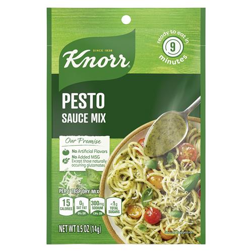 Mélange à sauce Knorr, sauce pesto pour pâtes, pour des repas et accompagnements simples, sans arômes artificiels, sans glutamate monosodique ajouté, 14 g