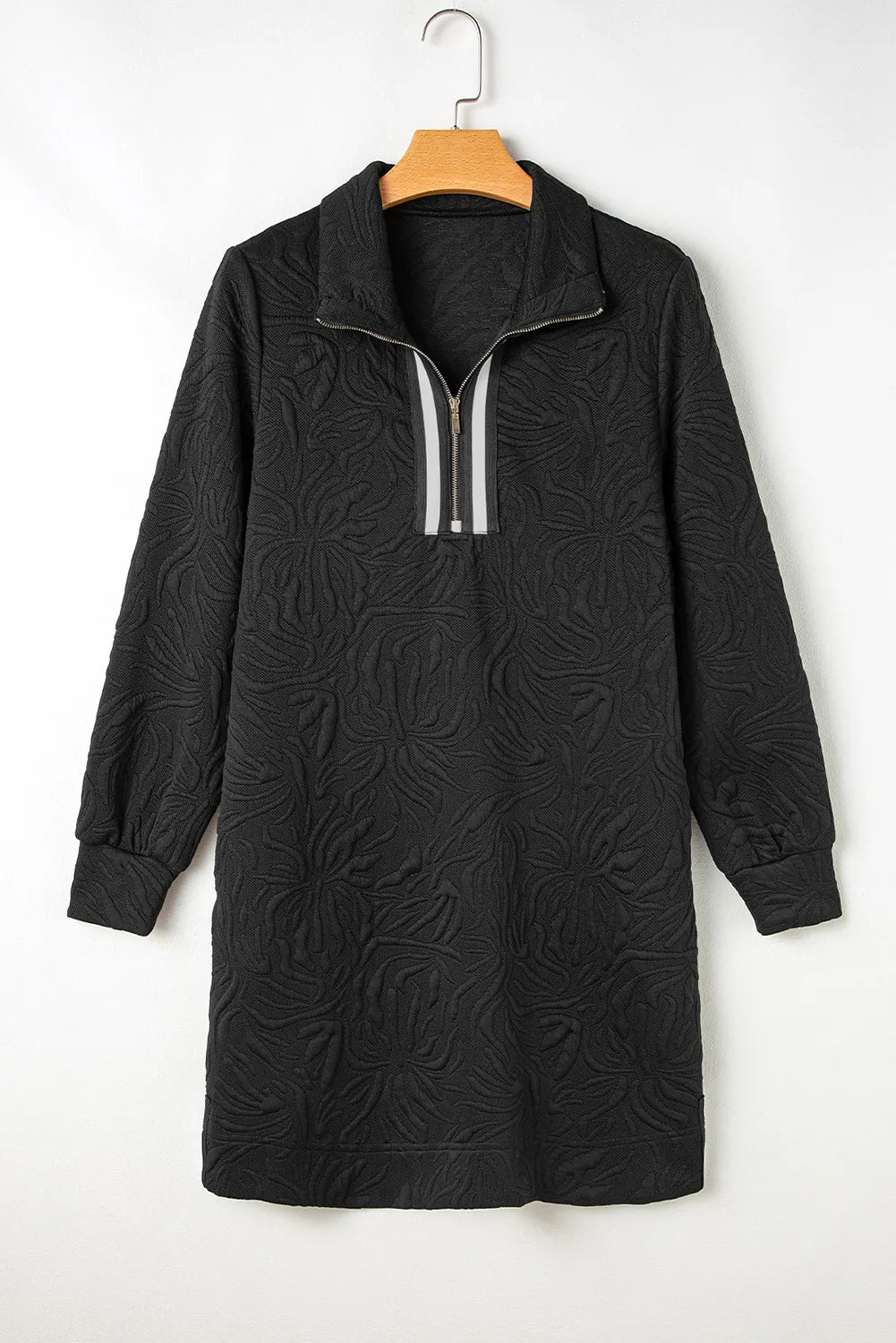 Robe mini zippée texturée classique Robe longue tendance pour femmes Robe moderne