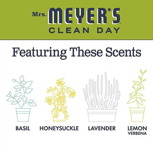 Savon liquide pour les mains Mrs. Meyer's Clean Day, formule biodégradable et non testée sur les animaux, parfum verveine citronnée, 370 ml