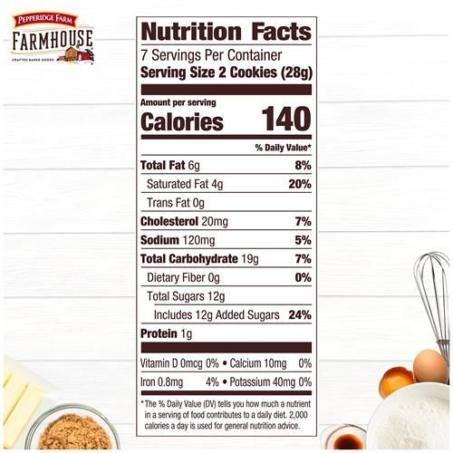 Biscuits fins et croustillants au caramel et au chocolat au lait Farmhouse de Pepperidge Farm, sac de 195 g