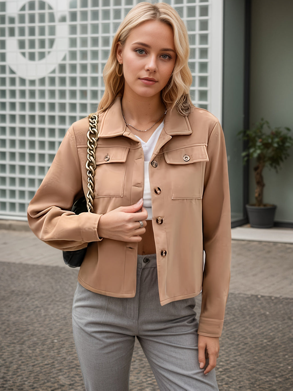 Veste en flanelle grande taille pour femme